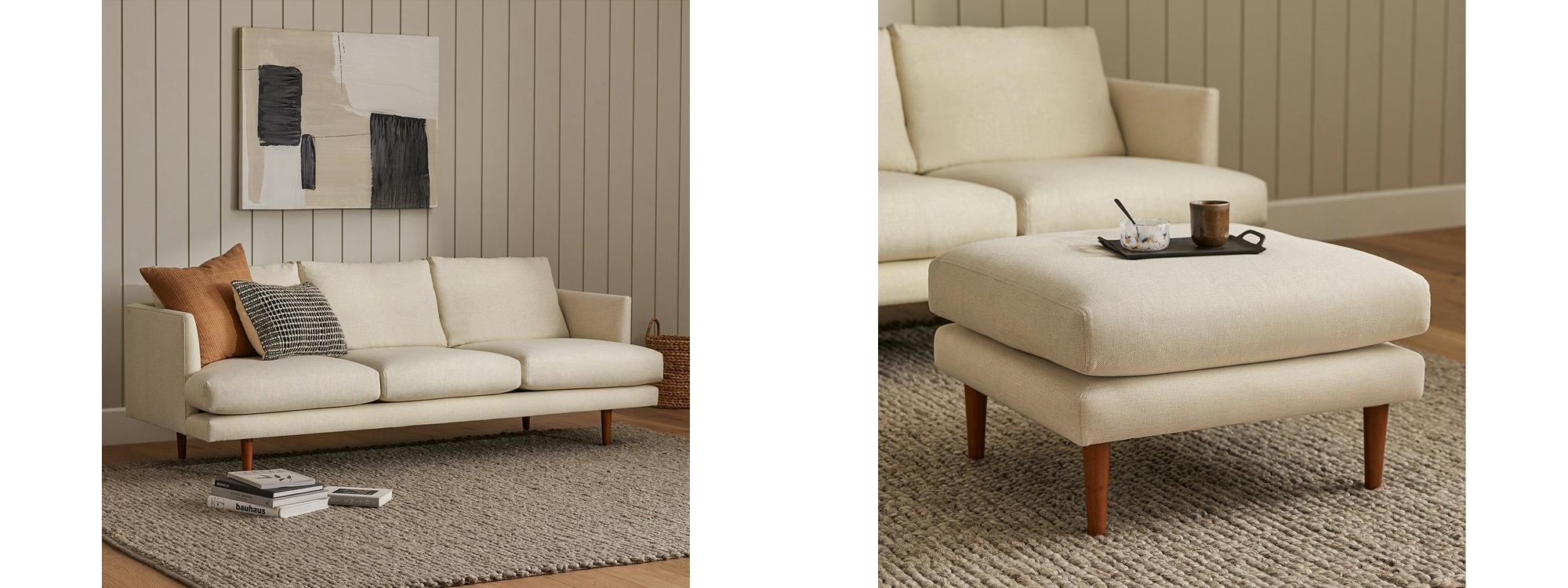 Article Burrard 83.5″ Sofa + 29″ Ottoman official product imagery